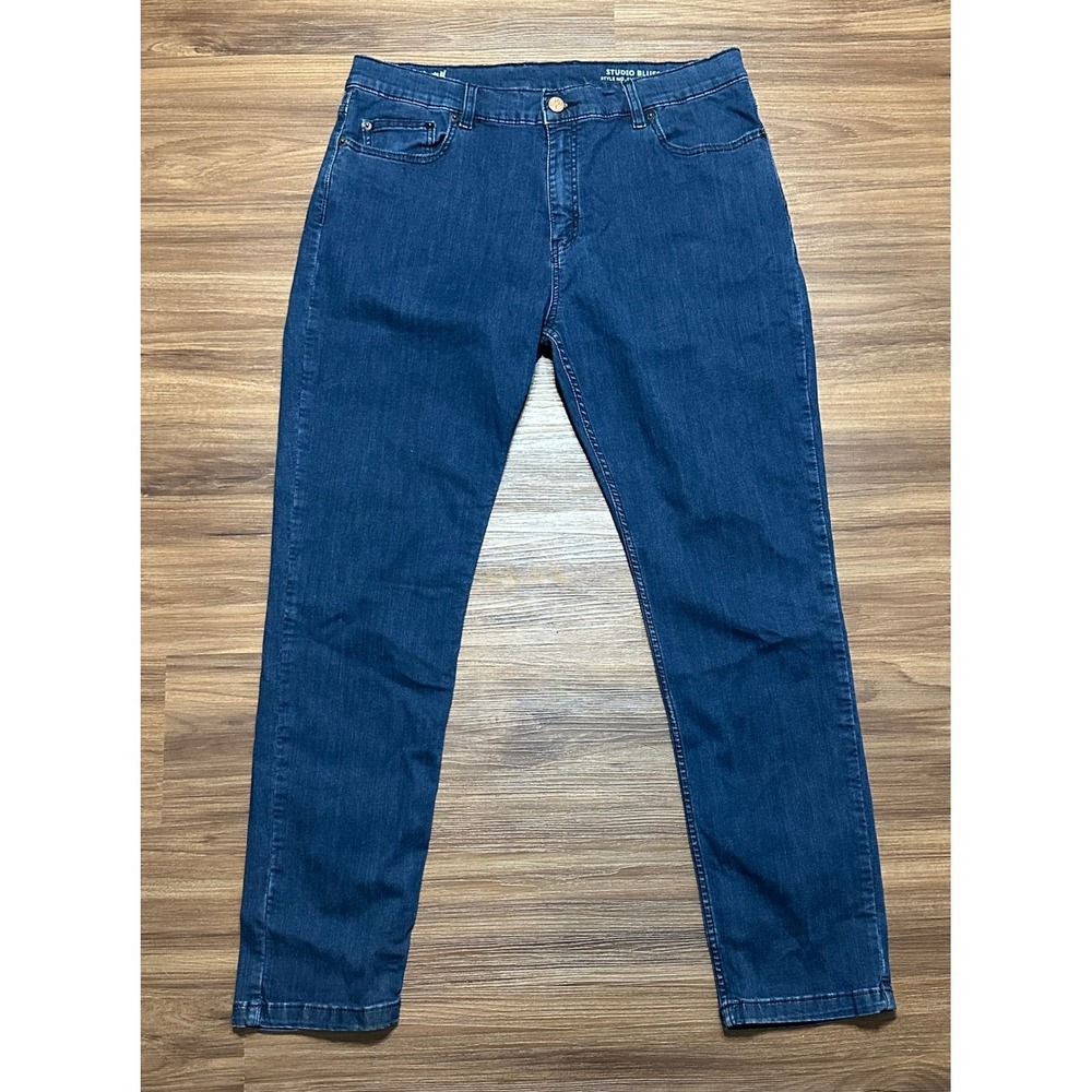 Mugsy Studio Blues Mens Slim Straight Dark Wash Denim Jeans Sz 40x32 - Picture 1 of 9